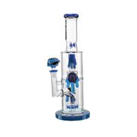 Glasbong CALVO Shower Perc Bee, blau, 35 cm, 14 mm Schliff
