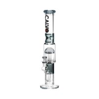 Glasbong CALVO Straight Tube Tree Perc, schwarz, 42 cm, 14 mm Schliff