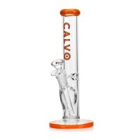 Glasbong CALVO Straight Tube Premium, orange, 25 cm, 14 mm Schliff