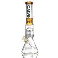 Glasbong CALVO Tree Perc Beaker, bernstein, 42 cm, 14 mm Schliff
