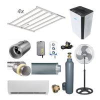 Klimaset 4x SunPro BUDLED 720W, klimatizace Gree Pular 3,2 kWh, CO2 TM regulace