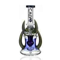 Glasrig CALVO Four Horn, blau, 20 cm, 14 mm Schliff