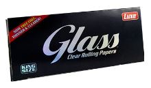 Transparent LUXE GLASS King Size rolling papers, 40 pcs per pack